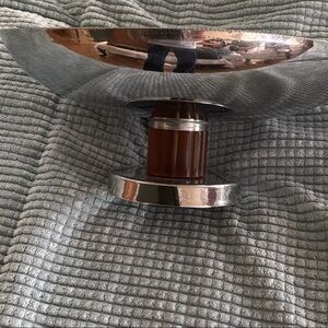 Silver and Brown Decorative Pedestal Bowl